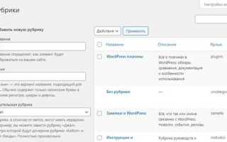 Как посмотреть id рубрики в wordpress