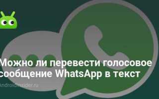 Как преобразовать голосовое сообщение в текст в whatsapp