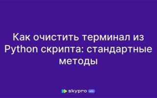 Как очистить консоль в python