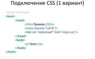 Как вставить css в html код