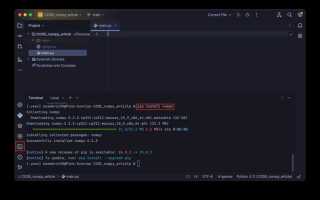 Как установить модуль numpy для python
