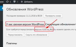 Как узнать версию wordpress
