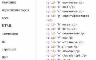 Как узнать id элемента javascript