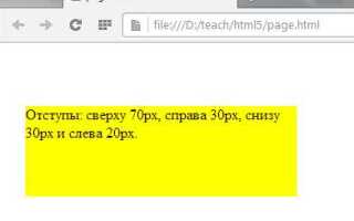Как пользоваться margin css