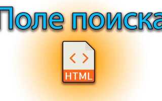 Как сделать поле для ввода в html