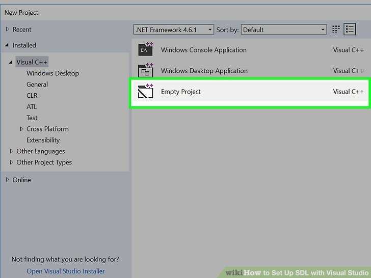 Создание нового проекта в Visual Studio для работы с SDL
