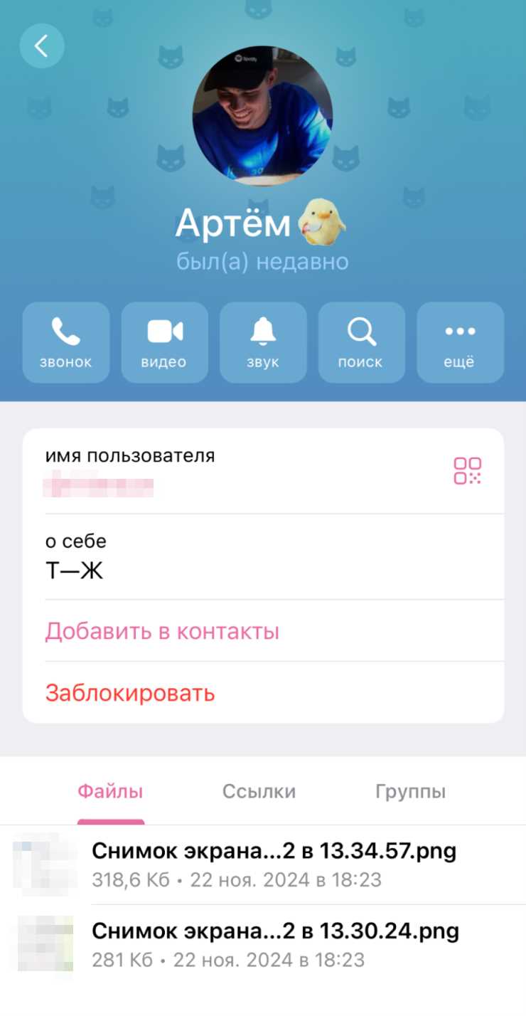Добавление пользователя через общий чат или группу