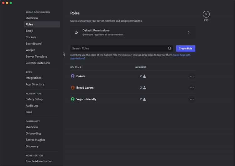 Использование команды Discord для отображения ролей