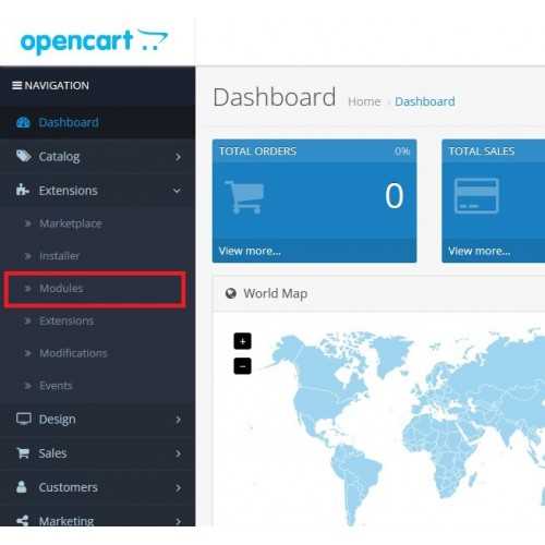 Как установить сторонние модули в OpenCart