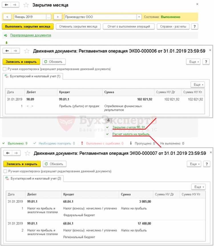 Формирование отчета по налогу на прибыль за период