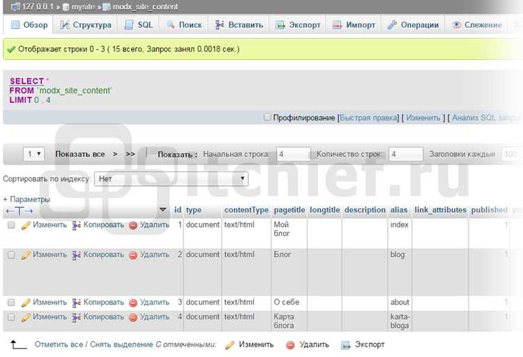 Использование системных папок MODX для шаблонов
