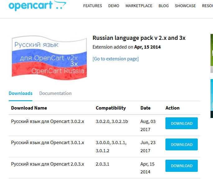 Проверка текущей версии OpenCart перед установкой языка