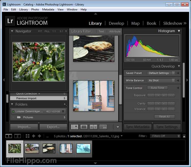 Импорт и организация фотографий в Lightroom