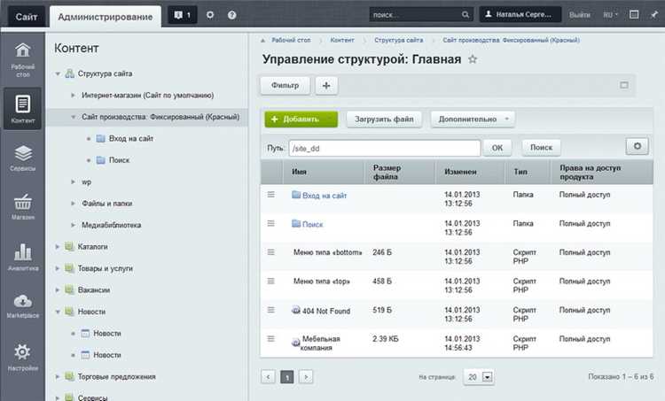 Проверка успешного входа и настройки панели управления