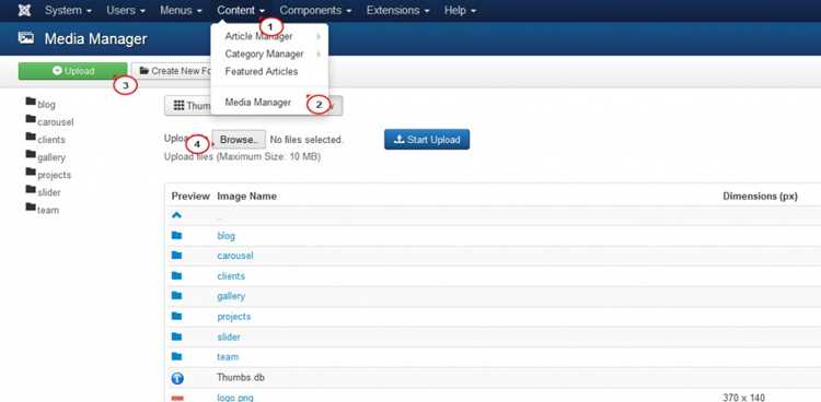 Очистка кэша Joomla для отображения изменений