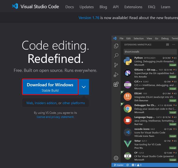 Установка необходимых компонентов через Visual Studio Installer