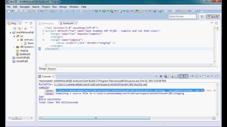 Создание базового build.xml для компиляции Java-проектов