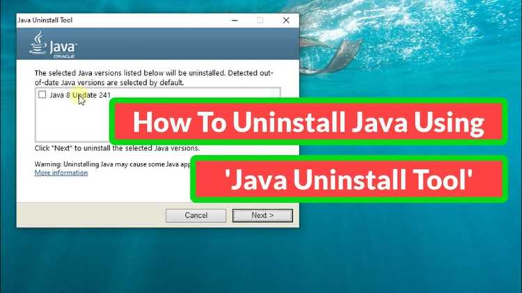 Удаление Java 8 через Панель управления Windows