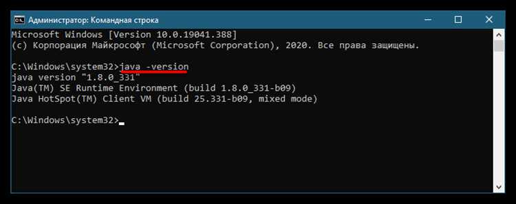 Проверка версии Java через командную строку