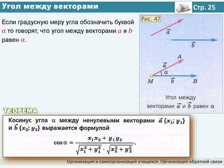 Реализация скалярного произведения для углов между векторами