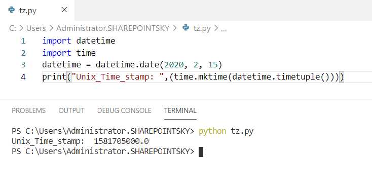 Получение unix времени из datetime объекта
