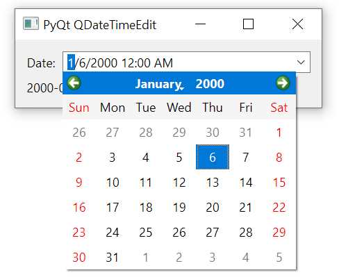 Обновление значения QDateEdit из объекта datetime