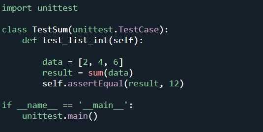 Написание первого теста с использованием unittest.TestCase
