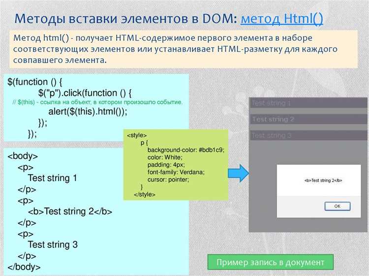 Изменение структуры документа через DOM