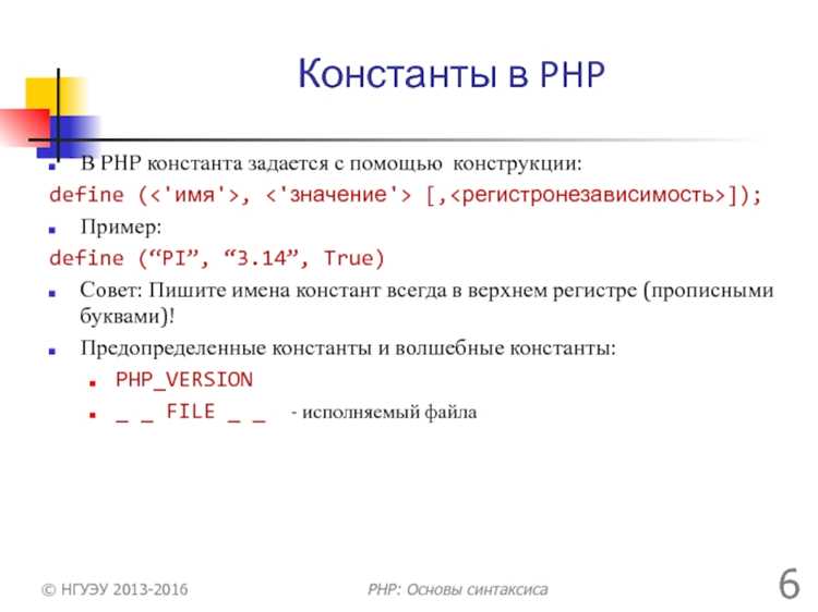 Синтаксис переменных и правила именования