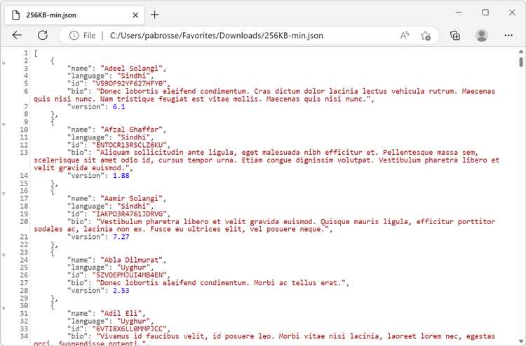Использование списков для отображения JSON-данных