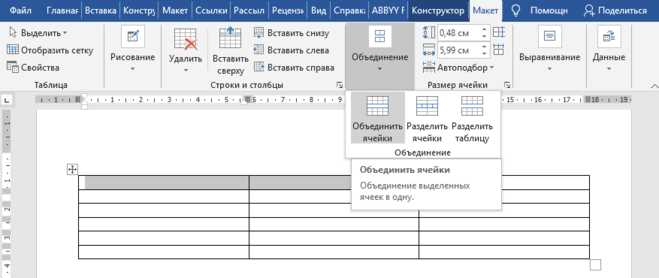 Использование атрибута colspan для объединения столбцов