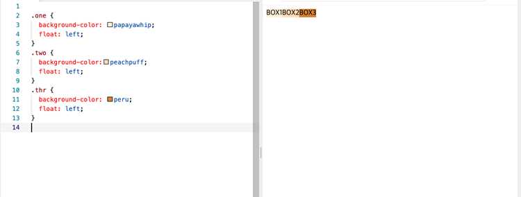 Порядок элементов при float: float left и float right