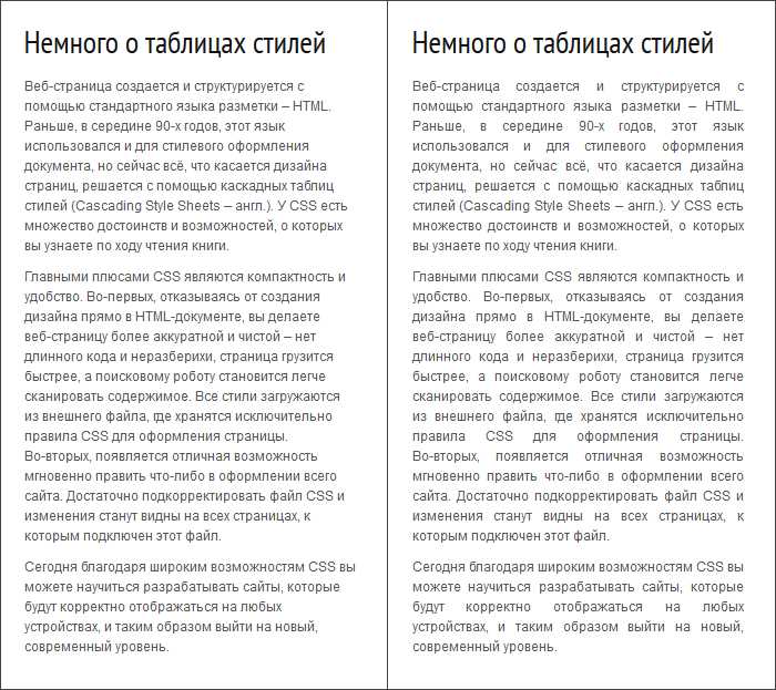 Использование CSS свойства text-align для правого выравнивания