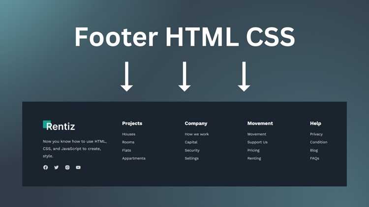 Настройка простого HTML-дизайна footer с помощью классов
