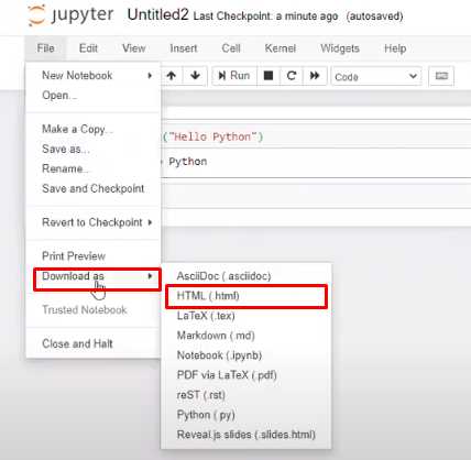Как сохранить ipynb в html Как сохранить ipynb в html