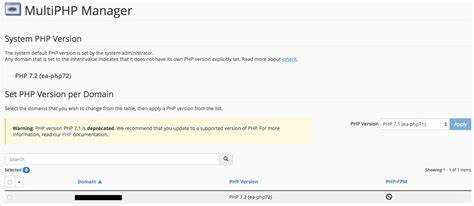 Проверка версии PHP-FPM через systemctl status