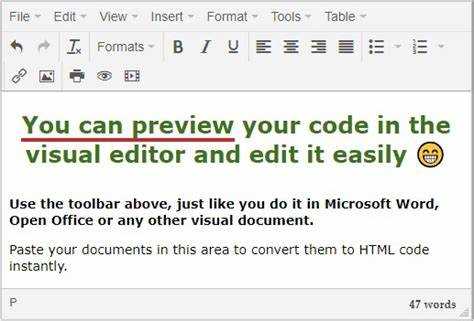 Как в ms word непосредственно отредактировать html код