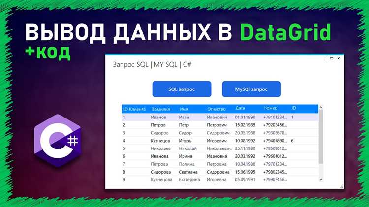 Создание SQL-запроса для выборки данных