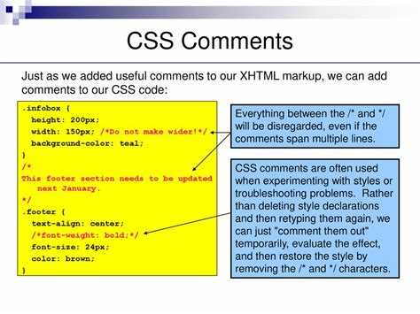 Синтаксис однострочного и многострочного комментария в CSS