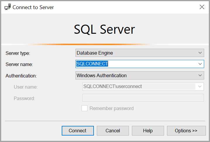 Открытие существующей базы данных через интерфейс Object Explorer