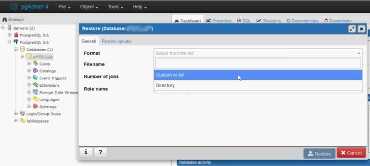 Как настроить соединение с базой данных в pgAdmin перед открытием SQL файла